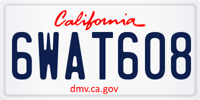 CA license plate 6WAT608