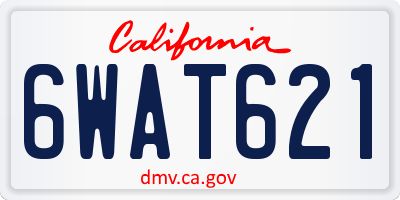 CA license plate 6WAT621