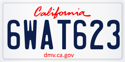 CA license plate 6WAT623