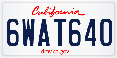 CA license plate 6WAT640