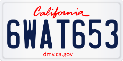 CA license plate 6WAT653