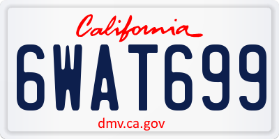 CA license plate 6WAT699