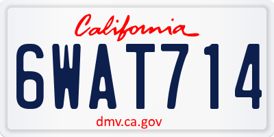CA license plate 6WAT714
