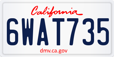 CA license plate 6WAT735