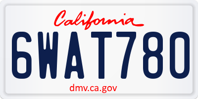 CA license plate 6WAT780