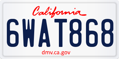 CA license plate 6WAT868