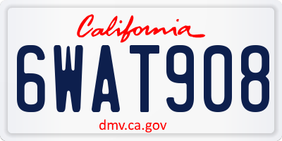 CA license plate 6WAT908