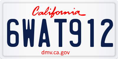 CA license plate 6WAT912