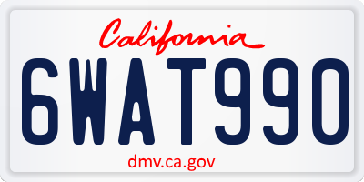 CA license plate 6WAT990