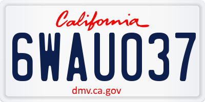 CA license plate 6WAU037