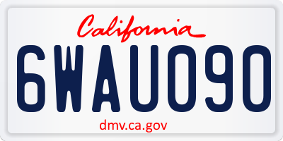 CA license plate 6WAU090