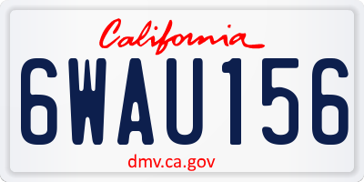 CA license plate 6WAU156