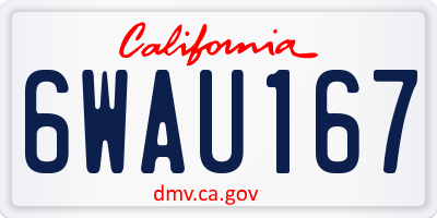 CA license plate 6WAU167