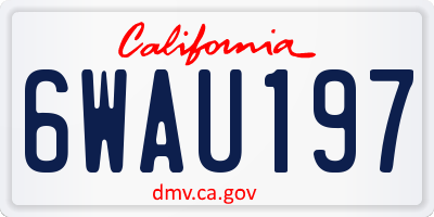 CA license plate 6WAU197
