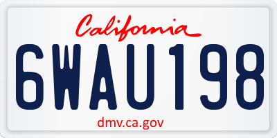CA license plate 6WAU198