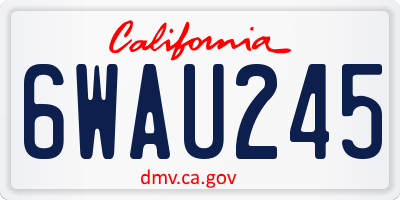 CA license plate 6WAU245