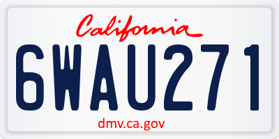 CA license plate 6WAU271
