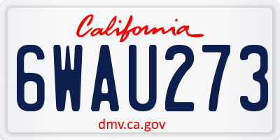 CA license plate 6WAU273