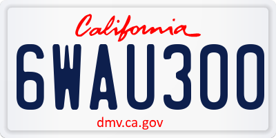 CA license plate 6WAU300