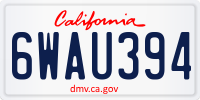 CA license plate 6WAU394