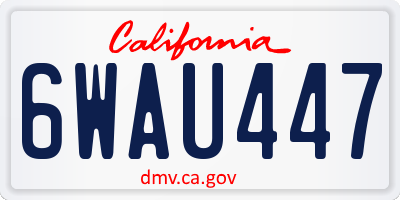 CA license plate 6WAU447