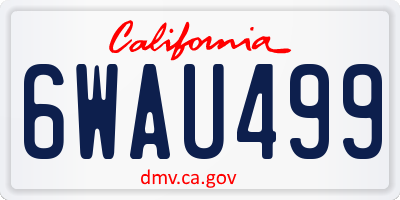 CA license plate 6WAU499