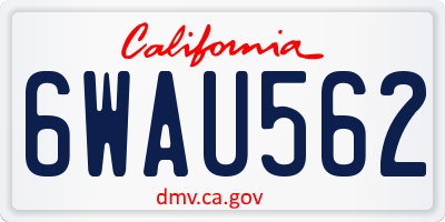 CA license plate 6WAU562