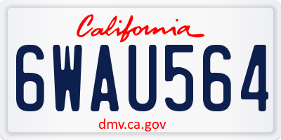 CA license plate 6WAU564