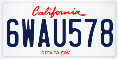 CA license plate 6WAU578