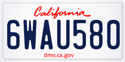 CA license plate 6WAU580