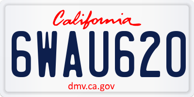CA license plate 6WAU620