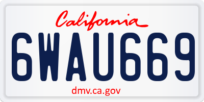 CA license plate 6WAU669