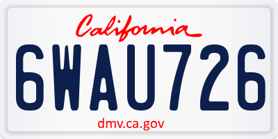 CA license plate 6WAU726
