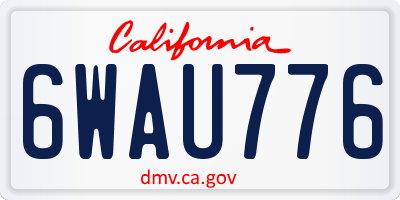 CA license plate 6WAU776