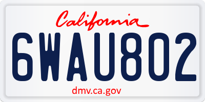 CA license plate 6WAU802