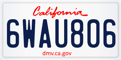CA license plate 6WAU806