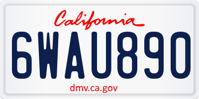 CA license plate 6WAU890