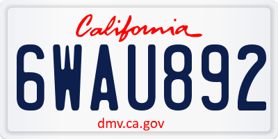CA license plate 6WAU892