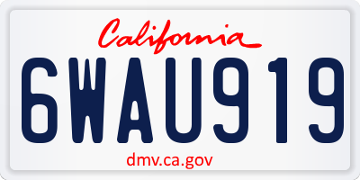 CA license plate 6WAU919
