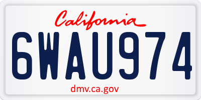 CA license plate 6WAU974