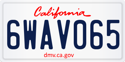 CA license plate 6WAV065
