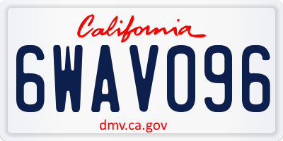 CA license plate 6WAV096