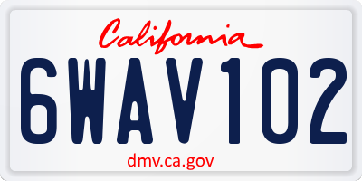 CA license plate 6WAV102