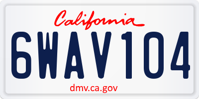 CA license plate 6WAV104