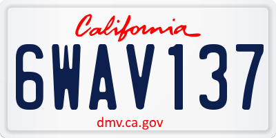 CA license plate 6WAV137