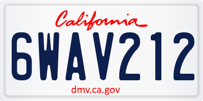 CA license plate 6WAV212