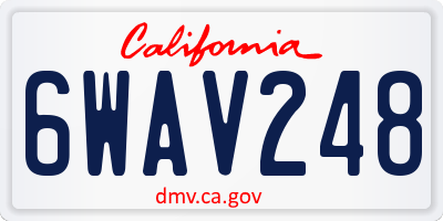 CA license plate 6WAV248