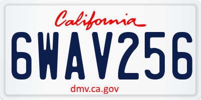 CA license plate 6WAV256