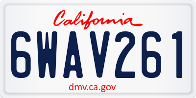 CA license plate 6WAV261