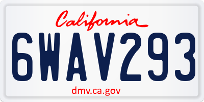 CA license plate 6WAV293